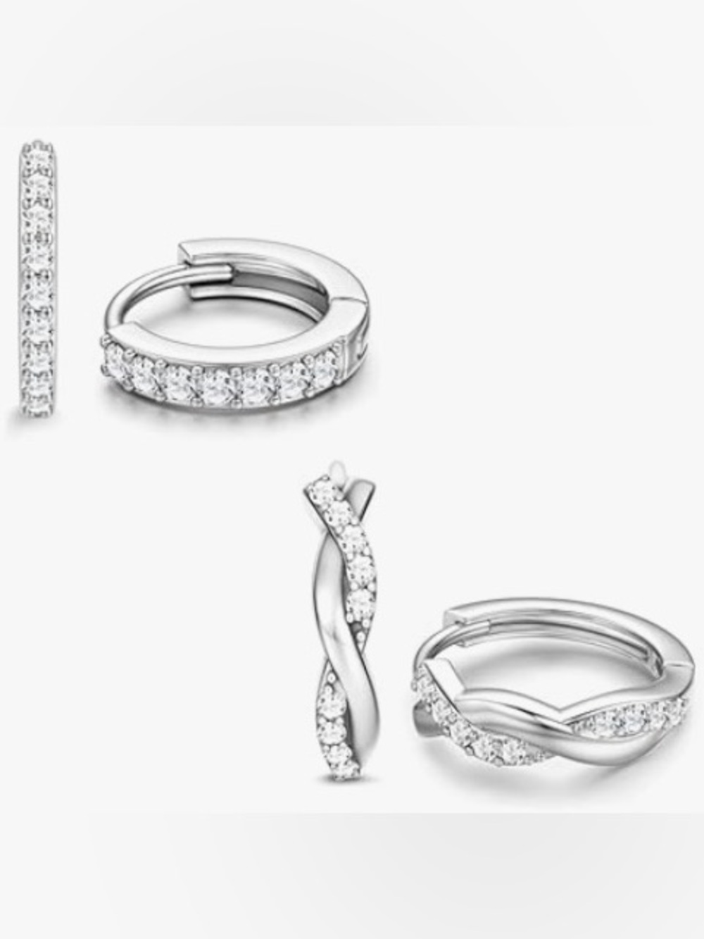 #58 Gold Plated Cubic Zirconia Twisted Hoop Earrings
